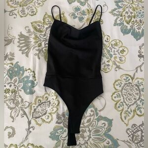 Socialite Black Cross-Back Bodysuit